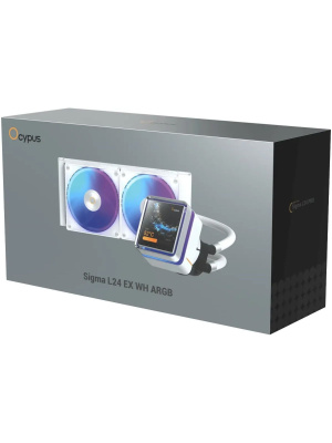 ������� ����������� ���������� Ocypus Sigma L24 EX WH ARGB (290W, 240mm, LED, White, ARGB/ Fans: 2x120mm, 36dBA, 88CFM, 2400RPM/ Pump height 99mm, 27dBA, 3100RPM, Rad thickness 27mm/ S: 1851, 1700, 1200, 115X, AM5, AM4)