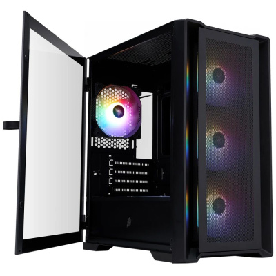 ������ 1STPLAYER TRILOBITE T4 MESH FRGB Black / mATX / 4x120mm FRGB fans / T4-BK-4F1