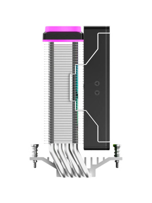 ����� Ocypus Delta A40 SE BK ARGB, 120mm ARGB FAN, Top ARGB Panel, 4 HEAT PIPES, 4-PIN PWM, 800-1800 RPM, 31DBA, HYDRO BEARING, LGA115X/1200/1700/18XX, AM4/AM5