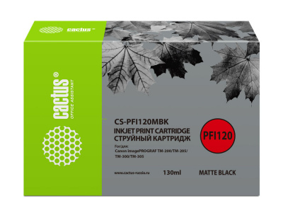 �������� �������� Cactus CS-PFI120MBK ������ ������� (130��) ��� Canon imagePROGRAF TM-200/TM-205/TM-300/TM-305