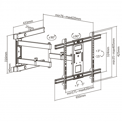 ��������� ��� ���������� Ultramounts UM 911 ������ 37"-80" ����.50�� ��������� ���������-��������� � ���������
